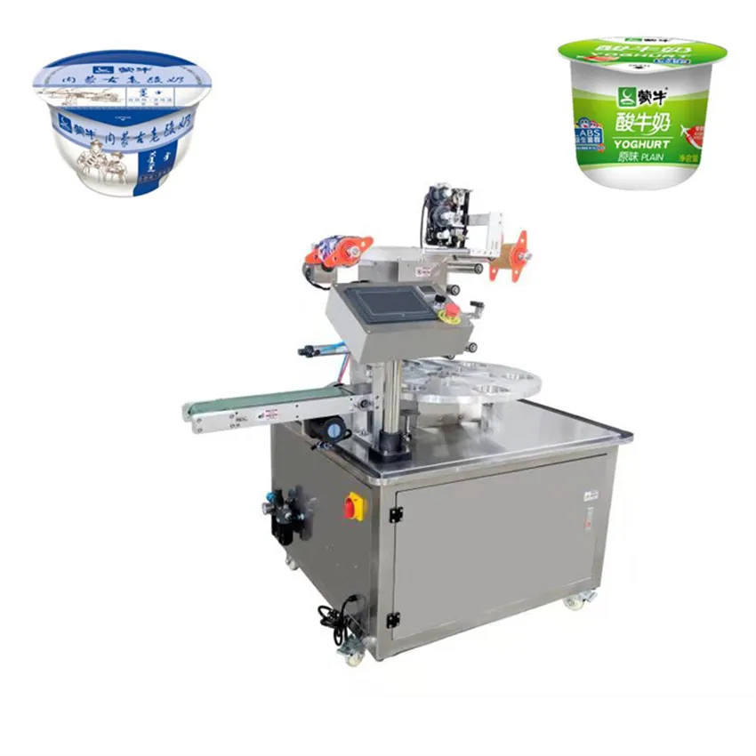 2000 Cups Per Hour Lemon Juice Strawberry Jam Ketchup Chili Sauce Yoghurt Rotary Type Cup Filling Sealing Machine