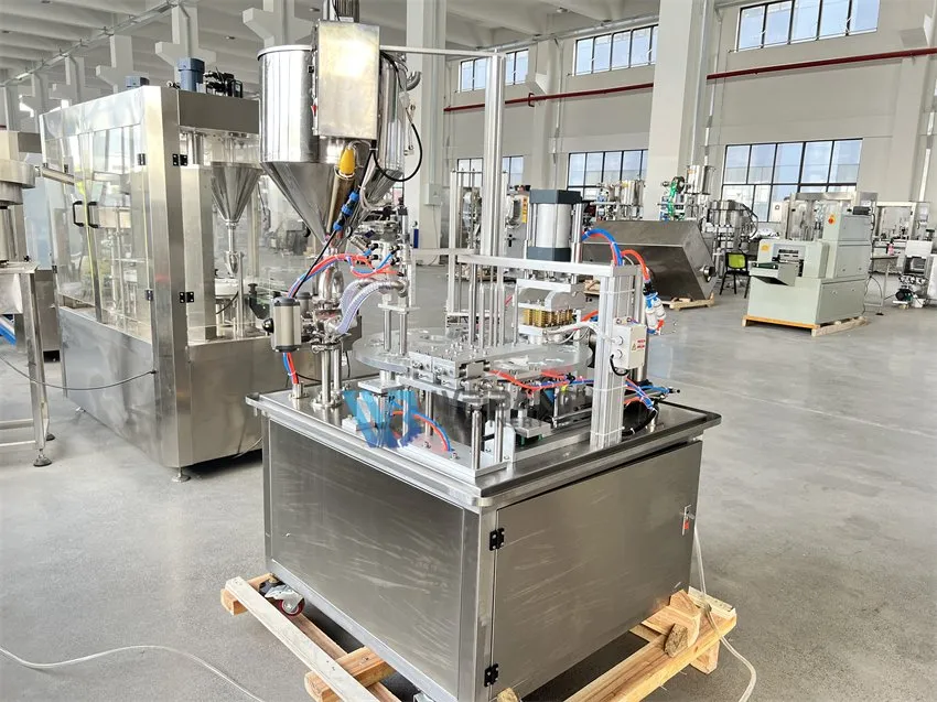 2000 Cups Per Hour Lemon Juice Strawberry Jam Ketchup Chili Sauce Yoghurt Rotary Type Cup Filling Sealing Machine