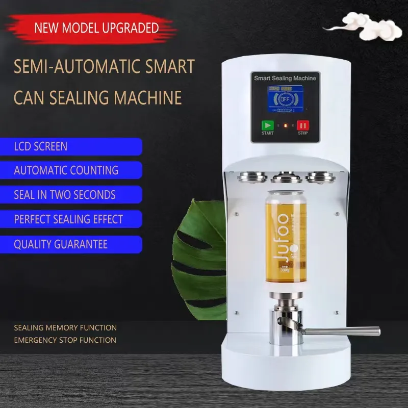 Automatic Can Sealer Intelligent Small Portable Plastic Beer Canning Juice Coffee Cup Lid Sealing Machine