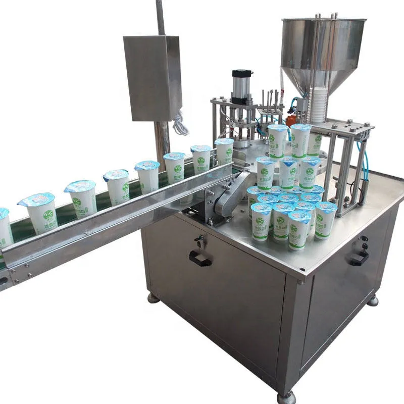 Automatic Rotary Water Jelly Yogurt Juice Honey Jam Sauce Plastic Cup Filling and Sealing Machine