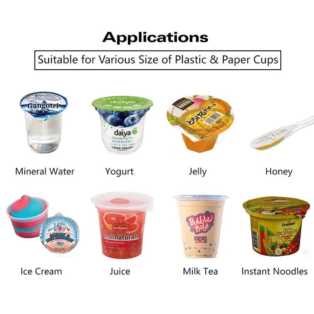 Automatic Small Cup Filling Sealing Liquid Packing Machine Price with Ice Cream/Syrup/Sauce/Tomato Paste/Oil/Dipping Sauce/Ketchup/Hummus/Mustard Factory