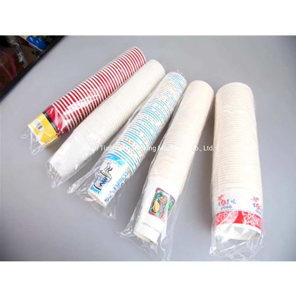 Full Automatic Double Single Wall Coffee Drink Paper Plastic Cup Bowl Lids Packing and Case Erector Tape Sealing Machine Packaging Machine Making Machine