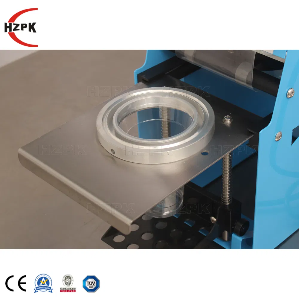 Hzpk Hot Sale Bubble Tea Cup Sealer Machine Heat Sealing Semi Automatic